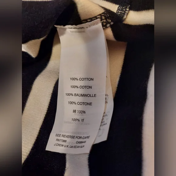 J. Crew Striped Long Sleeve Top in Black and White With Zipper Details - Picture 4 of 7